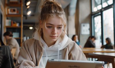 Studentin lernt mit einenm Online Chinesisch B1 Kurs